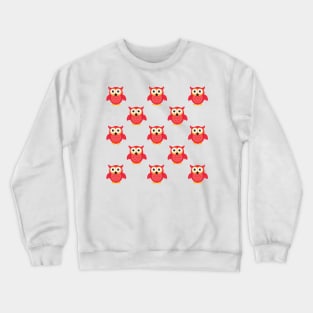 Red owl pattern Crewneck Sweatshirt